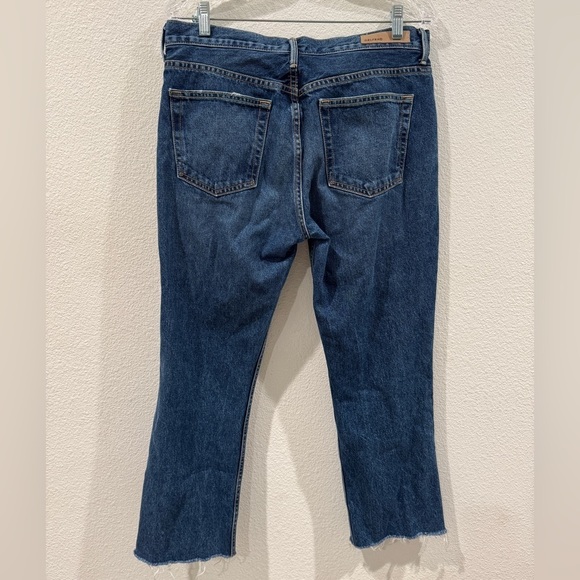 GRLFRND Tatum Mid-Rise Micro Bootcut Only Lies Cropped Cotton Blue Jeans Size 30 - Picture 9 of 16